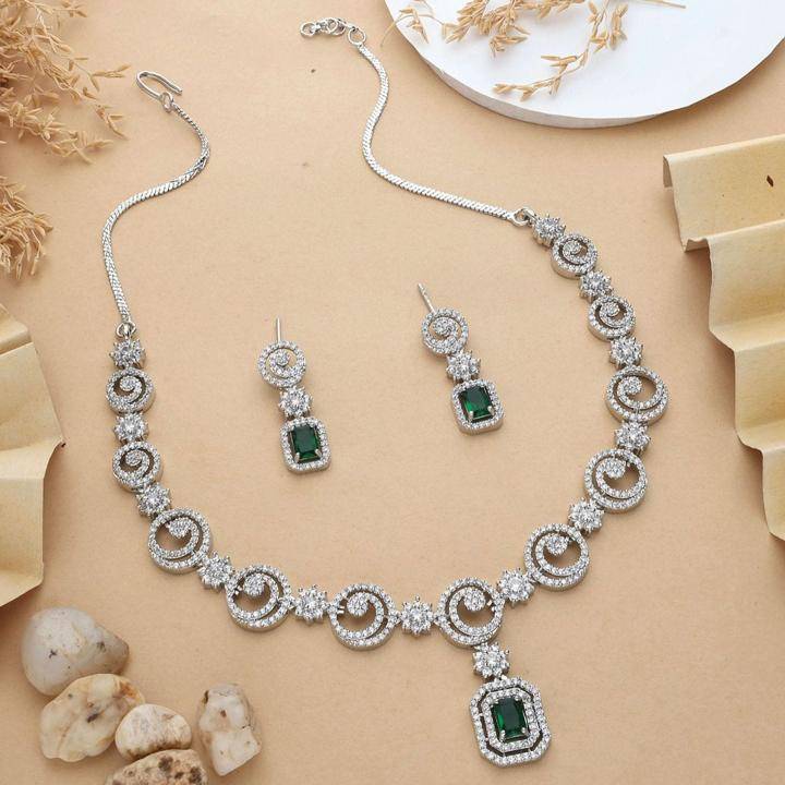 Anti tranish american diamond necklace set 931 Artificial fashion jewelry in Hyderabad